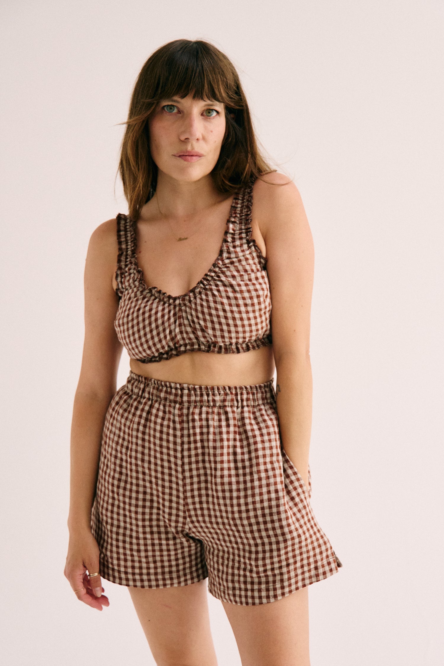 Brady Short - Brown Gingham