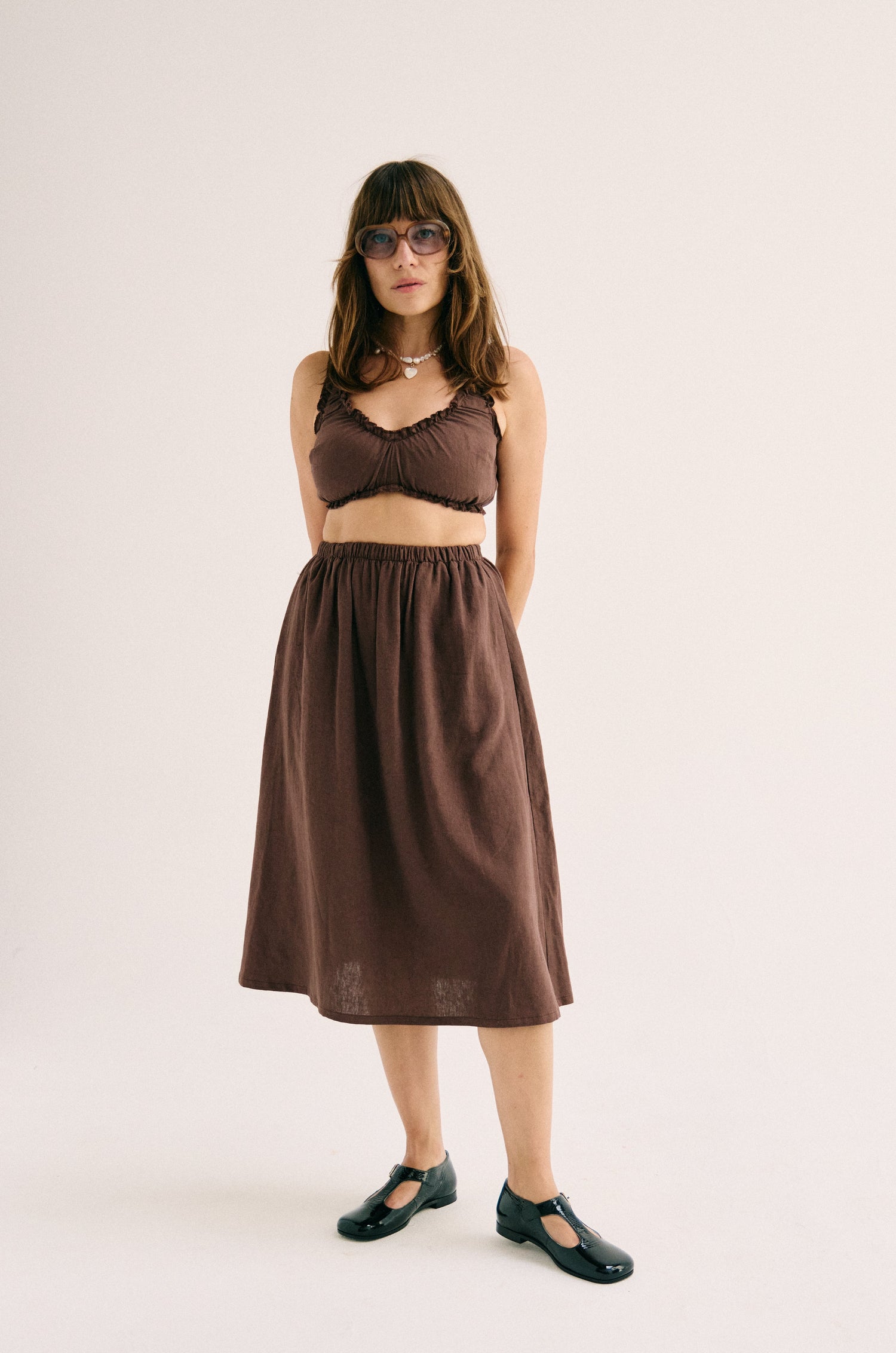 Emery Skirt - Cedar Brown