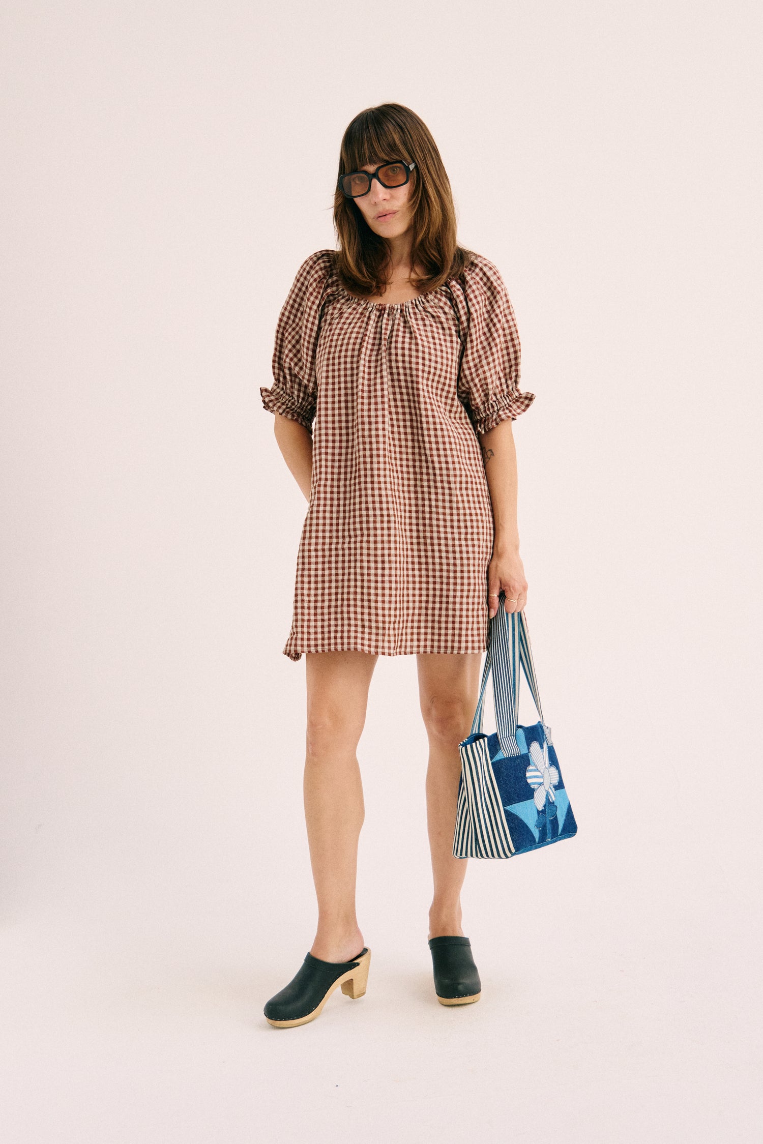 Clementine Dress - Brown Gingham