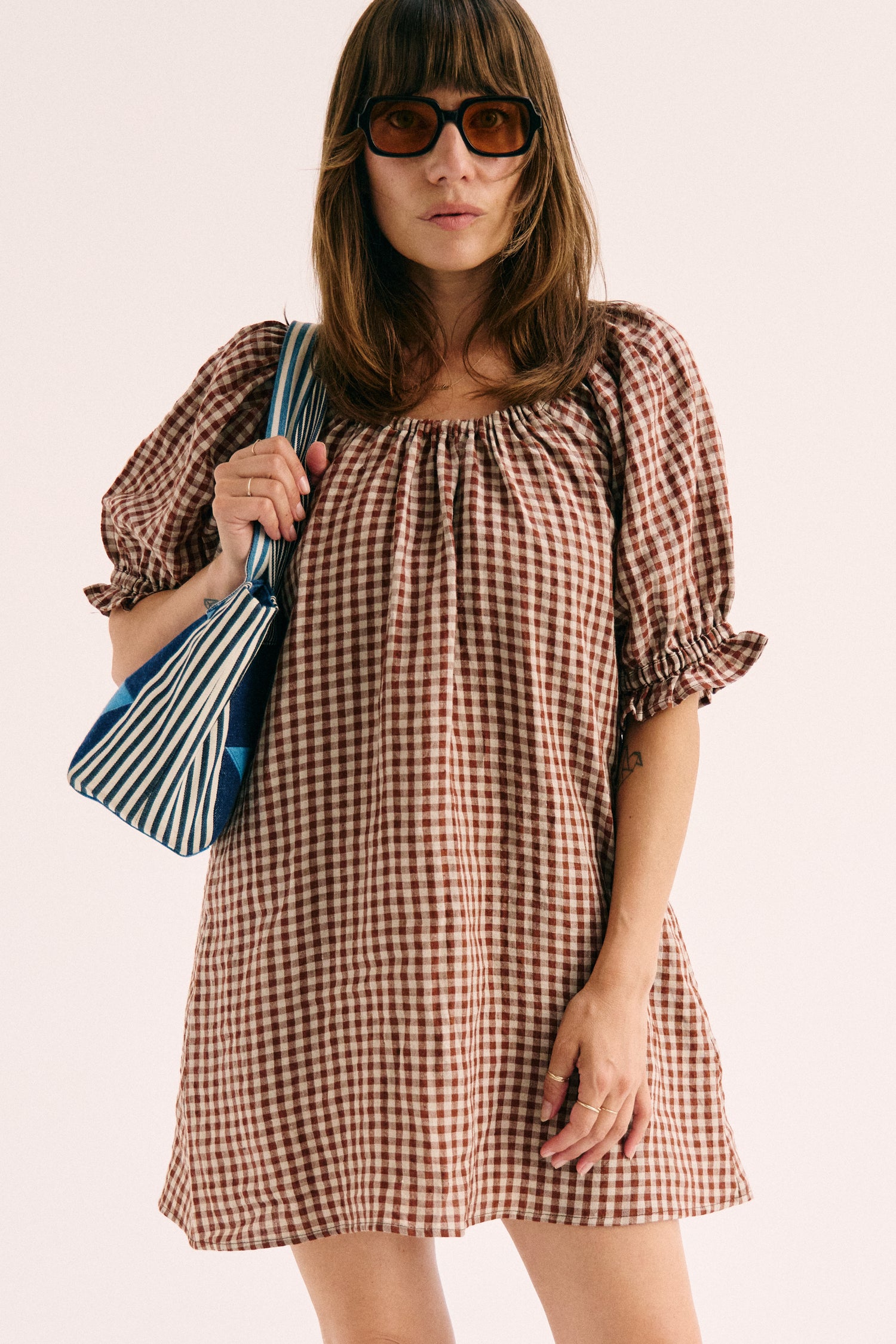 Clementine Dress - Brown Gingham