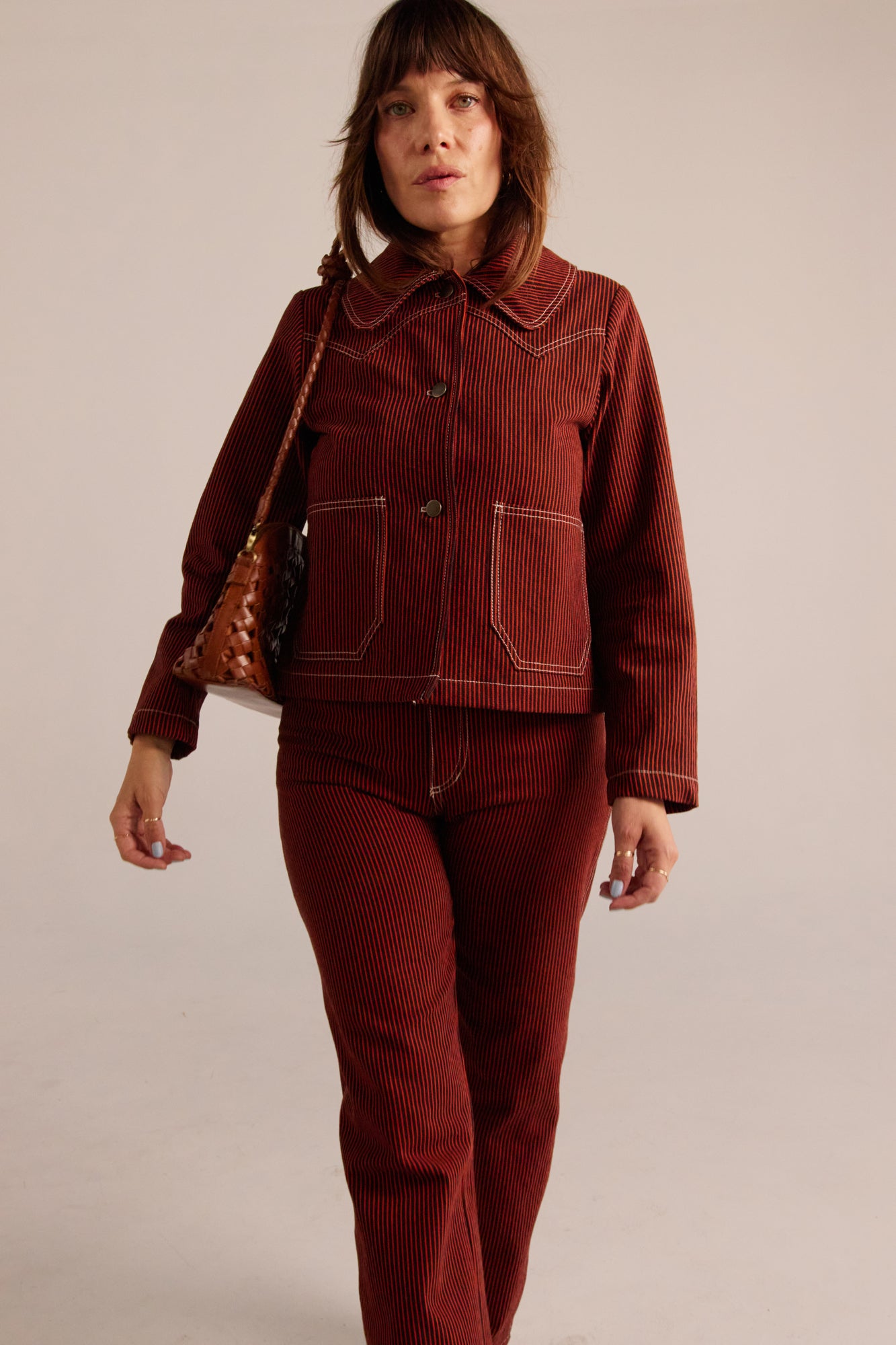 PRE-ORDER Shrunken Ranch Jacket - Red Railroad Stripe (New removable collar)