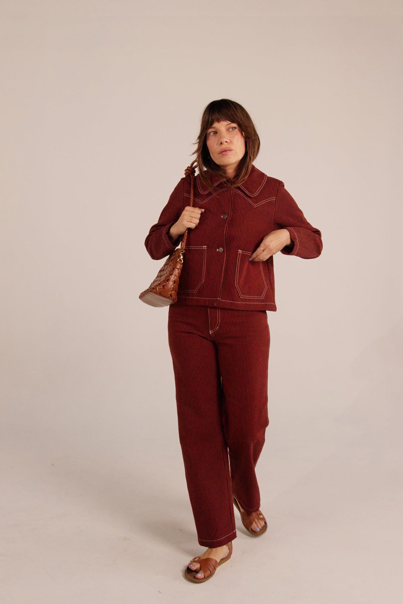 PRE-ORDER Shrunken Ranch Jacket - Red Railroad Stripe (New removable collar)