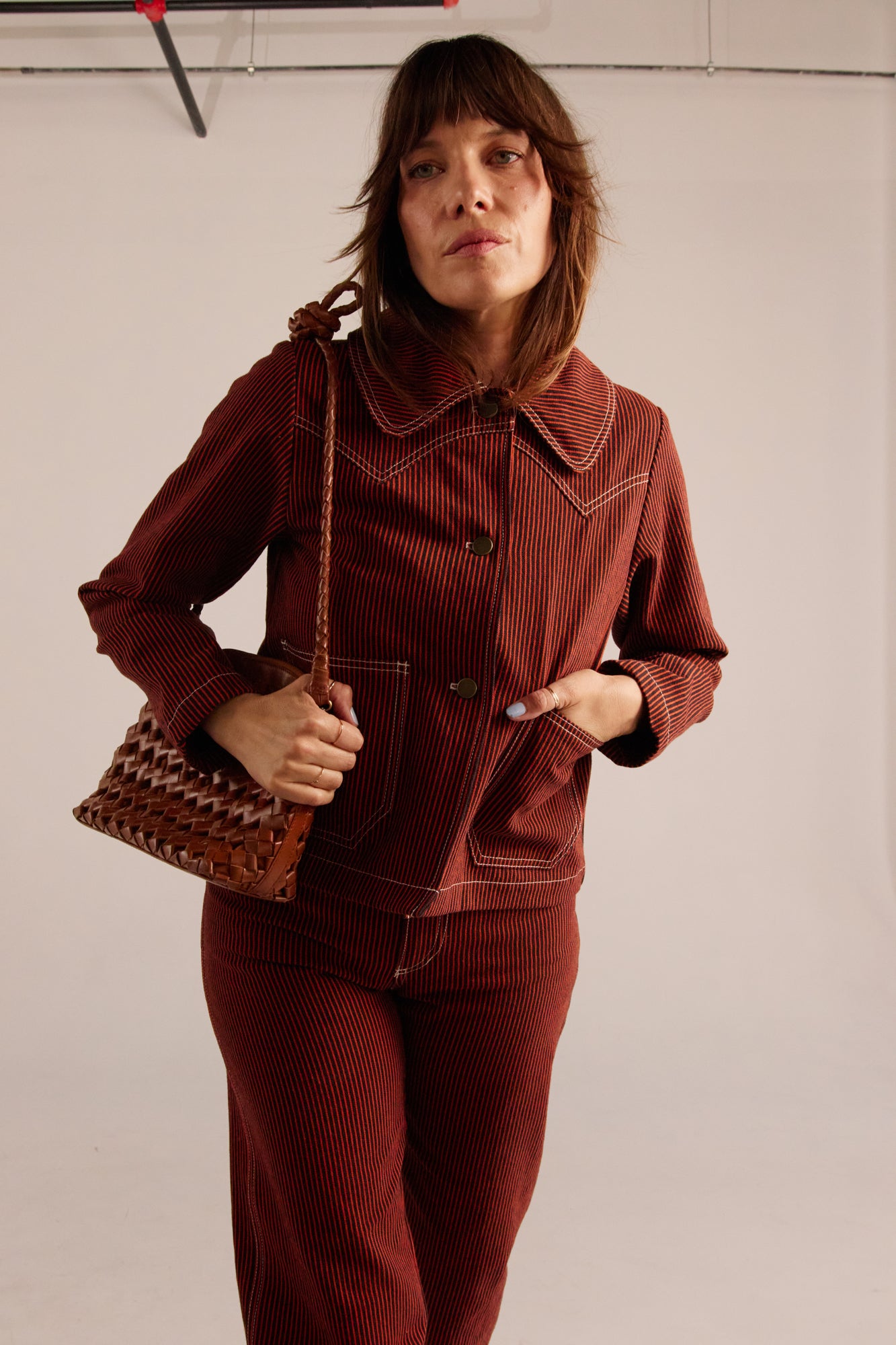 PRE-ORDER Shrunken Ranch Jacket - Red Railroad Stripe (New removable collar)